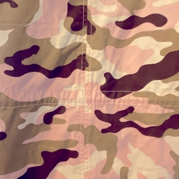 Cream, camel & pink camo jacket, pink camouflage lightweight coat by Love Tree L - Picture 13 of 15